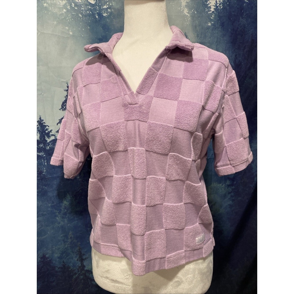 Vans Teri Cloth V Top in a Lavender Purple Checkeredā Size XS